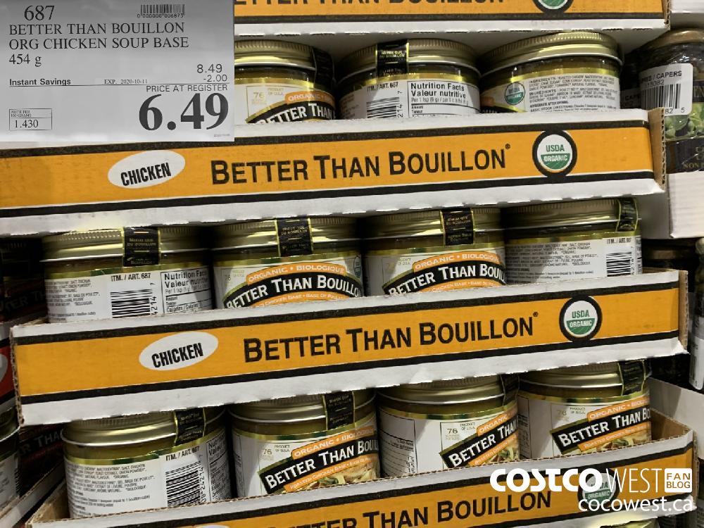 687 BETTER THAN BOUILLON ORG CHICKEN SOUP BASE 454 g EXP. 2020-10-11 6.69