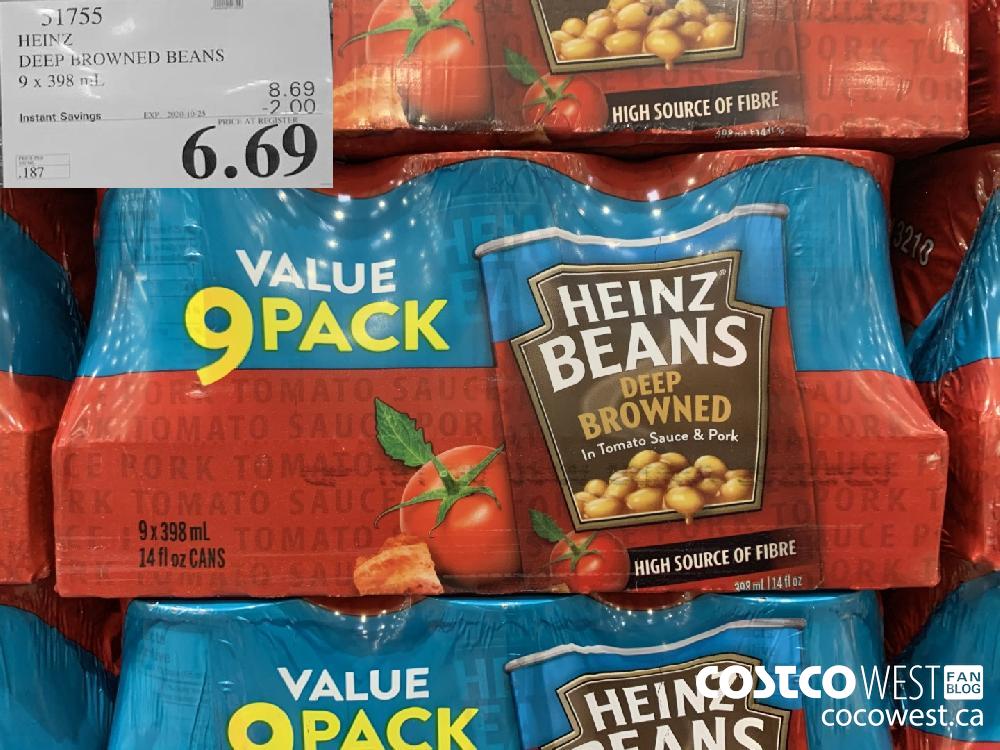 51755 HEINZ DEEP BROWNED BEANS 9 x 398 mL EXP. 2020-10-25 6.69 