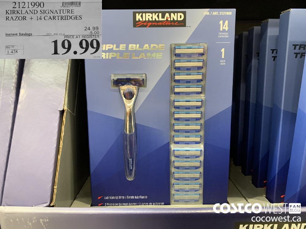 2121990 KIRKLAND SIGNATURE RAZOR 14 CARTRIDGES EXP. 2020-10-11 19.99