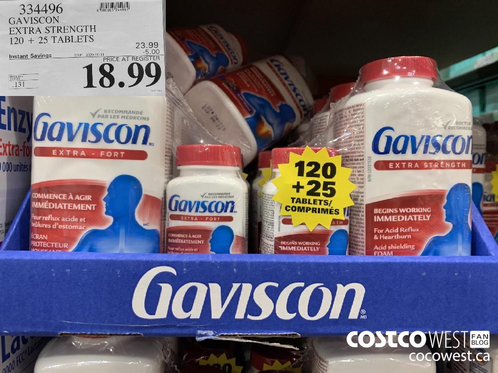 334496 GAVISCON EXTRA STRENGTH 120 25 TABLETS EXP. 2020-10-11 18.99 