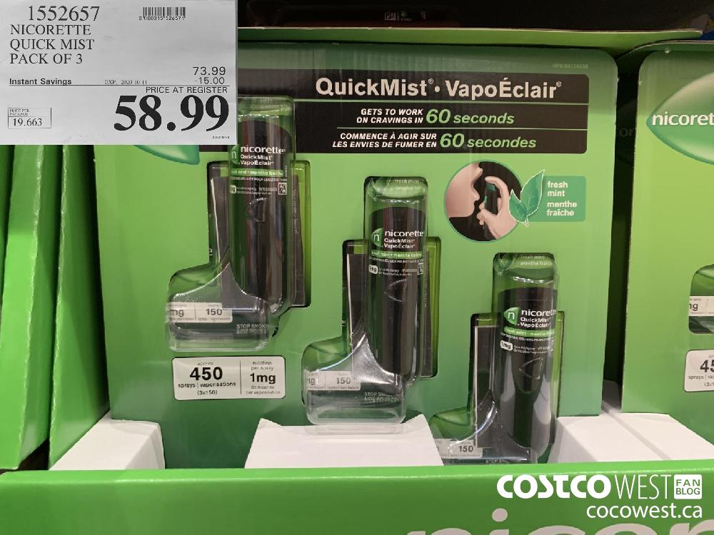 155265 NICORETTE QUICK MIST PACK OF 3 EXP. 2020-10-11 58.99 