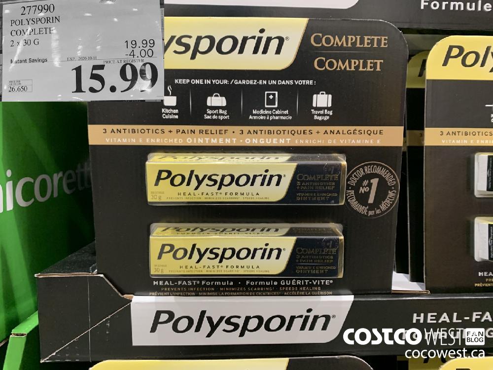 277990 POLYSPORIN COMPLETE 2x 30g EXP. 2020-10-11 15.99