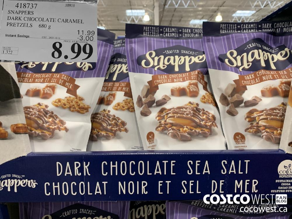 418737 SNAPPERS DARK CHOCOLATE CARAMEL PRETZELS 680 g EXP. 2020-10-11 8.99