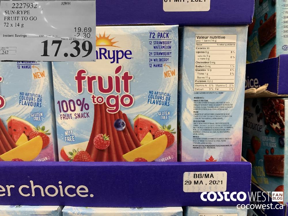2227932 SUN-RYPE FRUIT TO GO 72x 14g EXP. 2020-10-11 17.39