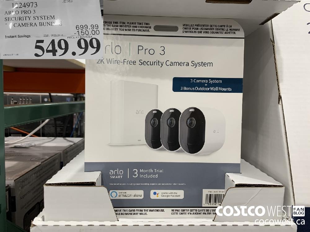 1224973 ARLO PRO 3 SECURITY SYSTEM CAMERA BUNDLE EXP. 2020-10-11 549.99