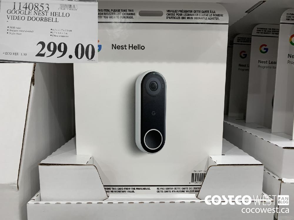 1140853 GOOGLE NEST HELLO VIDEO DOORBELL 299.00