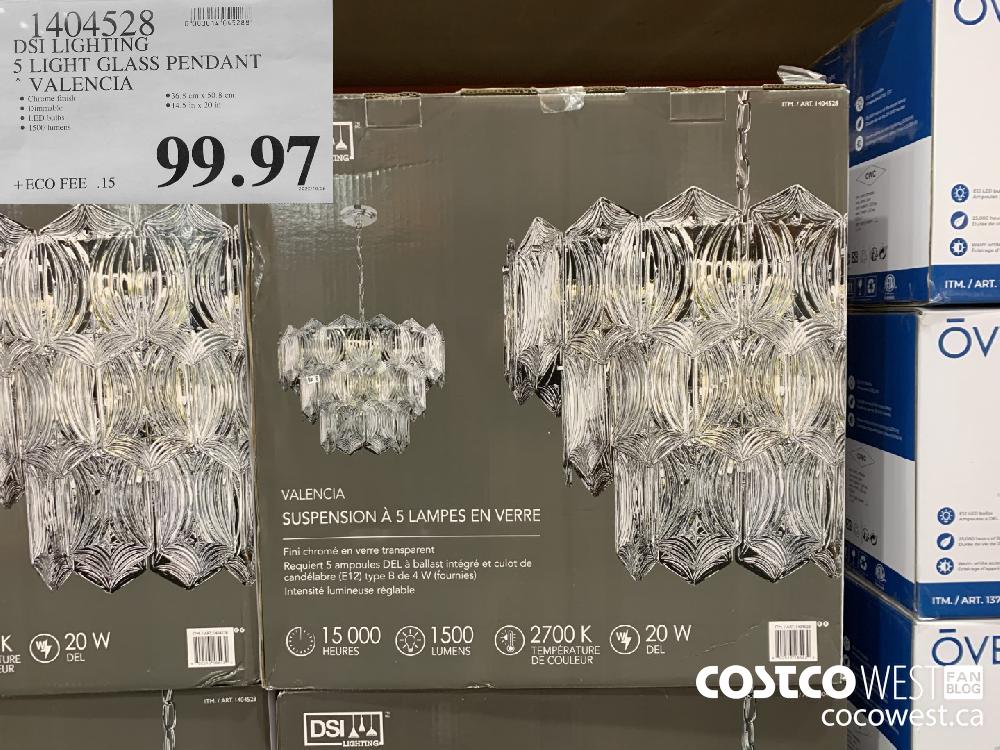 1404528 DSI LIGHTING 5 LIGHT GLASS PENDANT VALENCIA 99.97