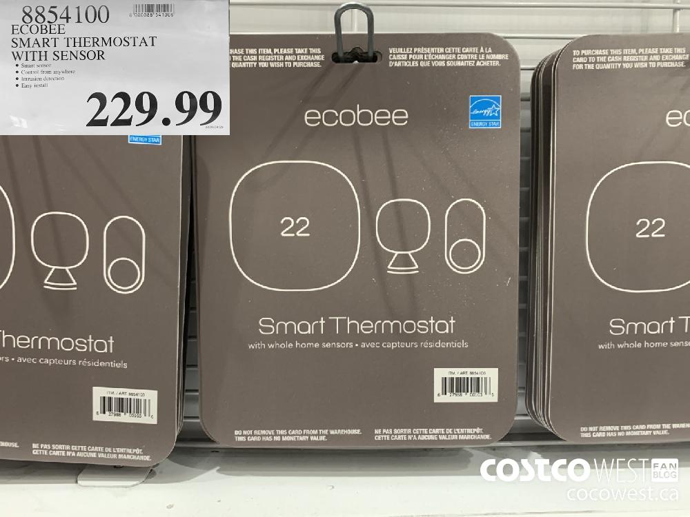 8854100 ECOBEE SMART THERMOSTAT 229.99