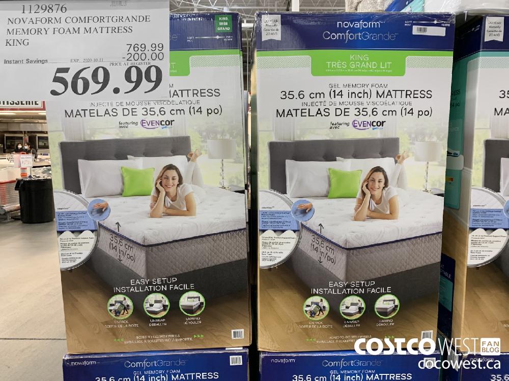 1129876 NOVAFORM COMFORTGRANDE MEMORY FOAM MATTRESS KING EXP. 2020-10-11 569.99