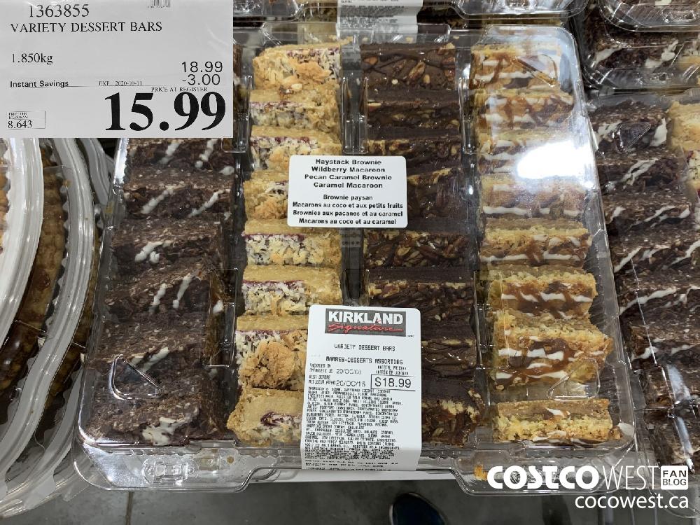 1363855 VARIETY DESSERT BARS 1.850kg EXP. 2020-10-11 15.99