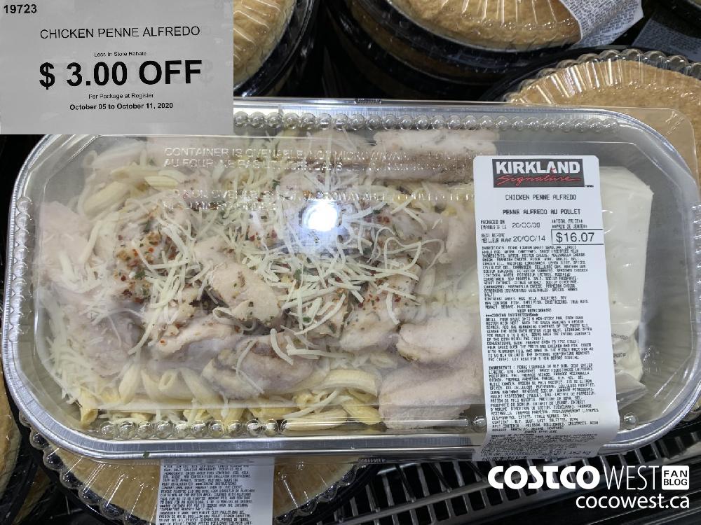 19723 CHICKEN PENNE ALFREDO Less In-Store Rebate 3.00 OFF Per Package at Register October 05 to October 11 2020