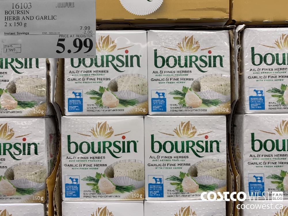 16103 BOURSIN HERB AND GARLIC 2 x 150 g EXP. 2020-10-18 5.99