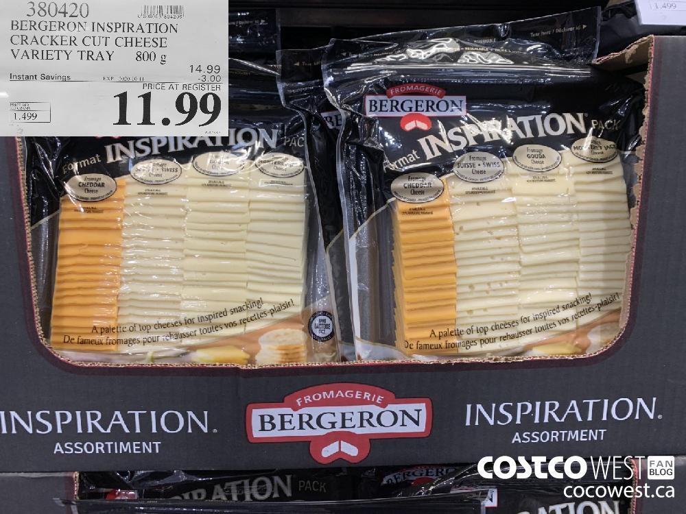 380420 BERGERON INSPIRATION CRACKER CUT CHEESE VARIETY TRAY 800 g EXP. 2020-10-11 11.99