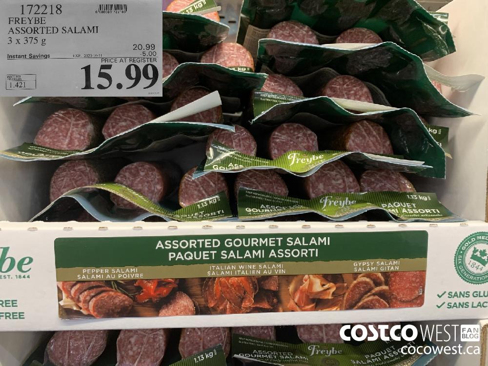 172218 FREYBE ASSORTED SALAMI 3 x 375 g EXP. 2020-10-11 15.99