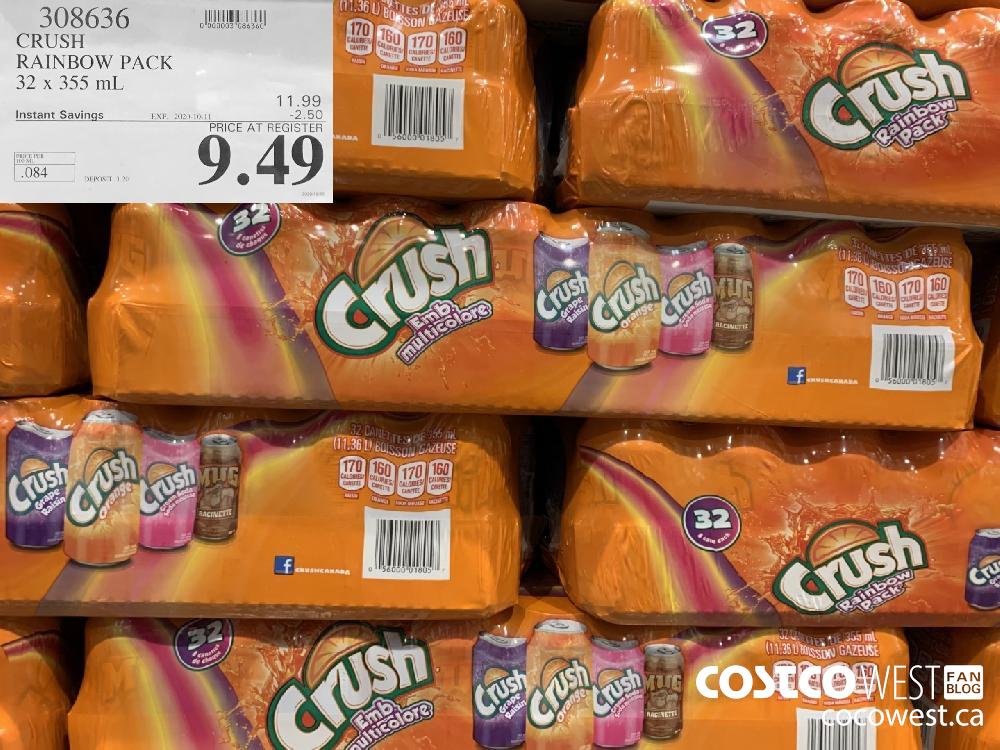 308636 CRUSH RAINBOW PACK 32 x 355 mL EXP. 2020-10-11 9.49