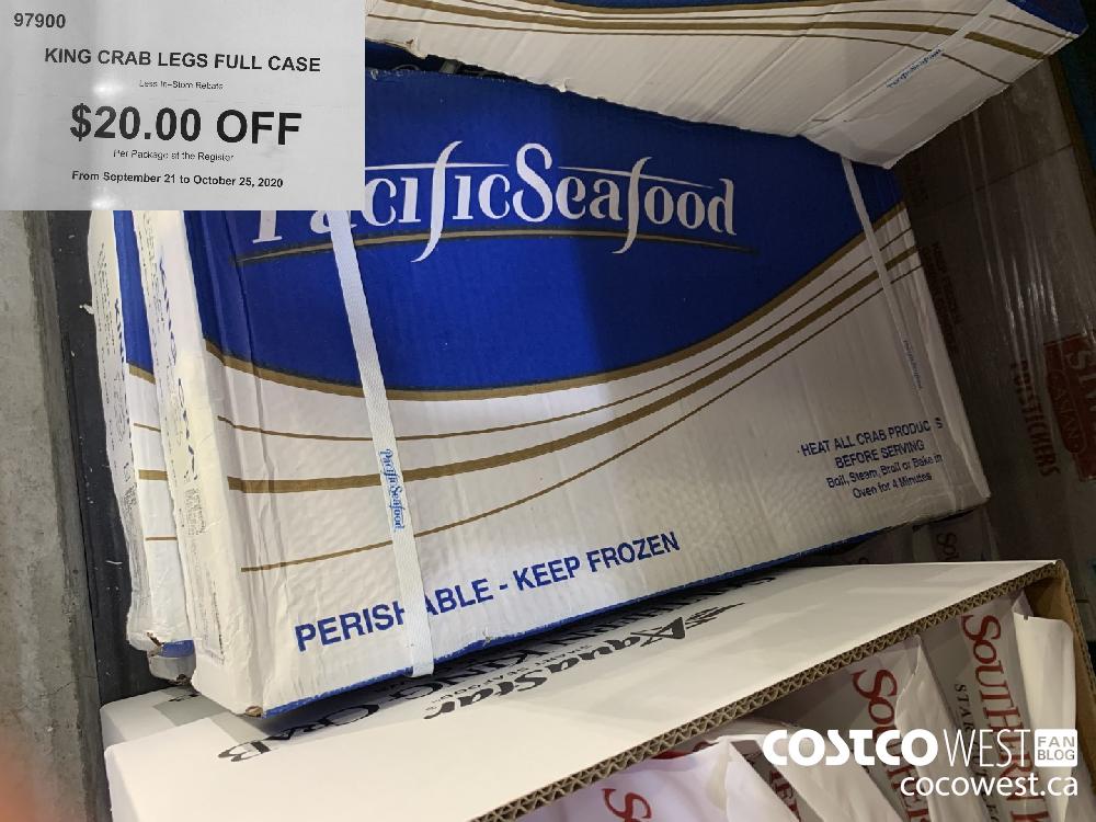 97900 KING CRAB LEGS FULL CASE Less In-Store Rebate $20.00 OFF Per Package at the Register From September 21 to October 25 2020