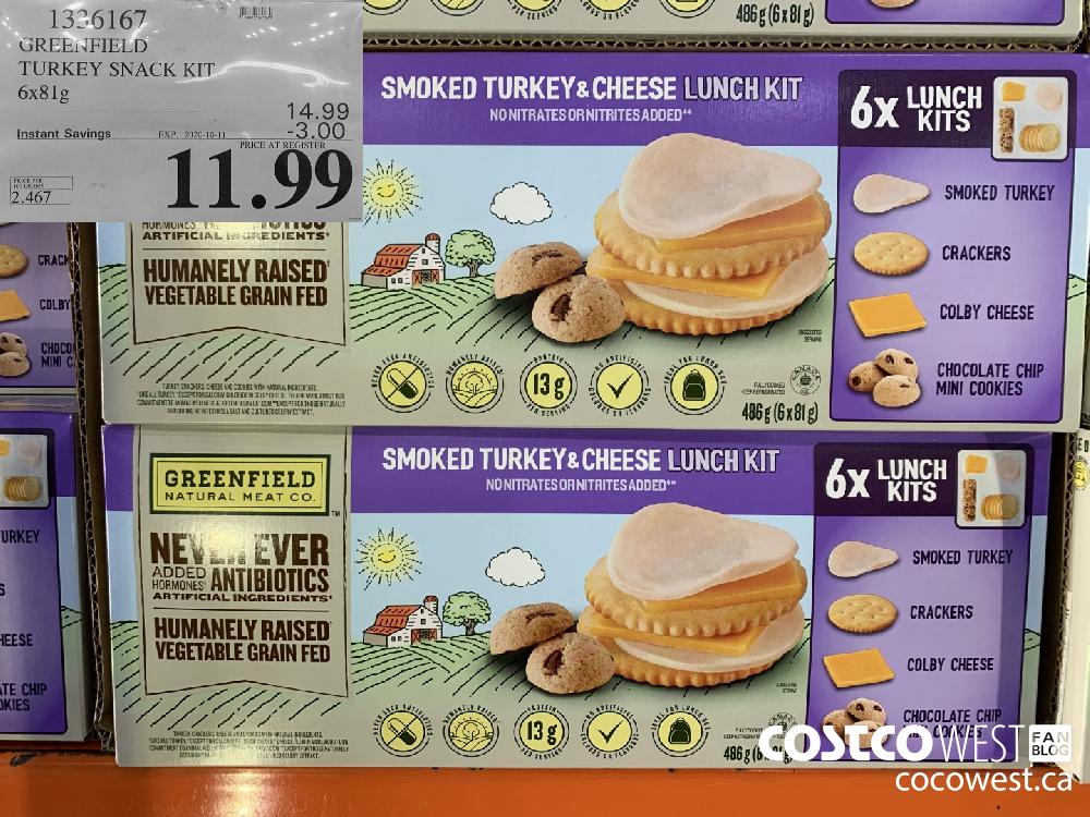 1336167 GREENFIELD TURKEY SNACK KIT 6x81g EXP. 2020-10-11 11.99