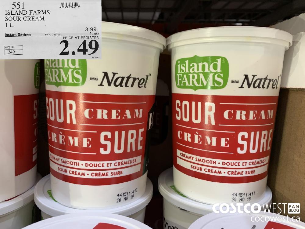 551 ISLAND FARMS SOUR CREAM EXP. 2020-10-11 2.49