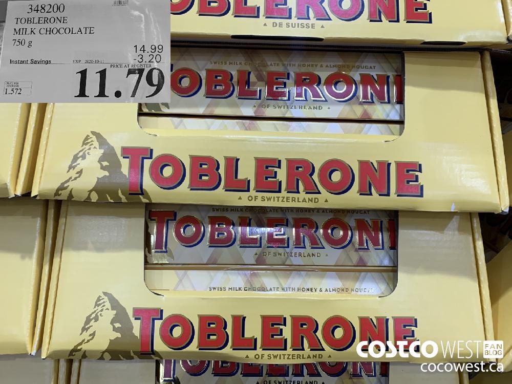 348200 TOBLERONE MILK CHOCOLATE 750 g EXP. 2020-10-11 11.79