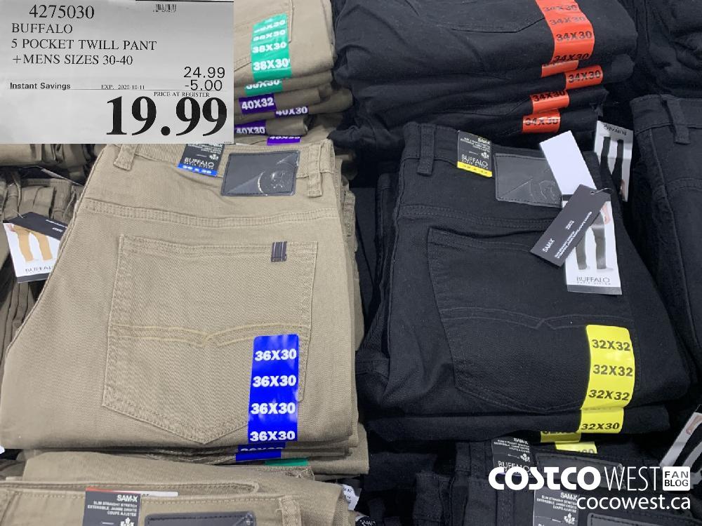4275030 BUFFALO 5 POCKET TWILL PANT MENS SIZES 30-40 EXP. 2020-10-11 19.99