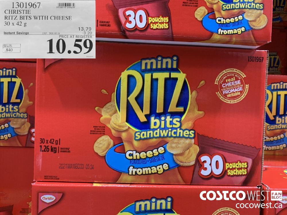 1301967 CHRISTIE RITZ BITS WITH CHEESE 30 x 42 g EXP. 2020-10-18 10.59