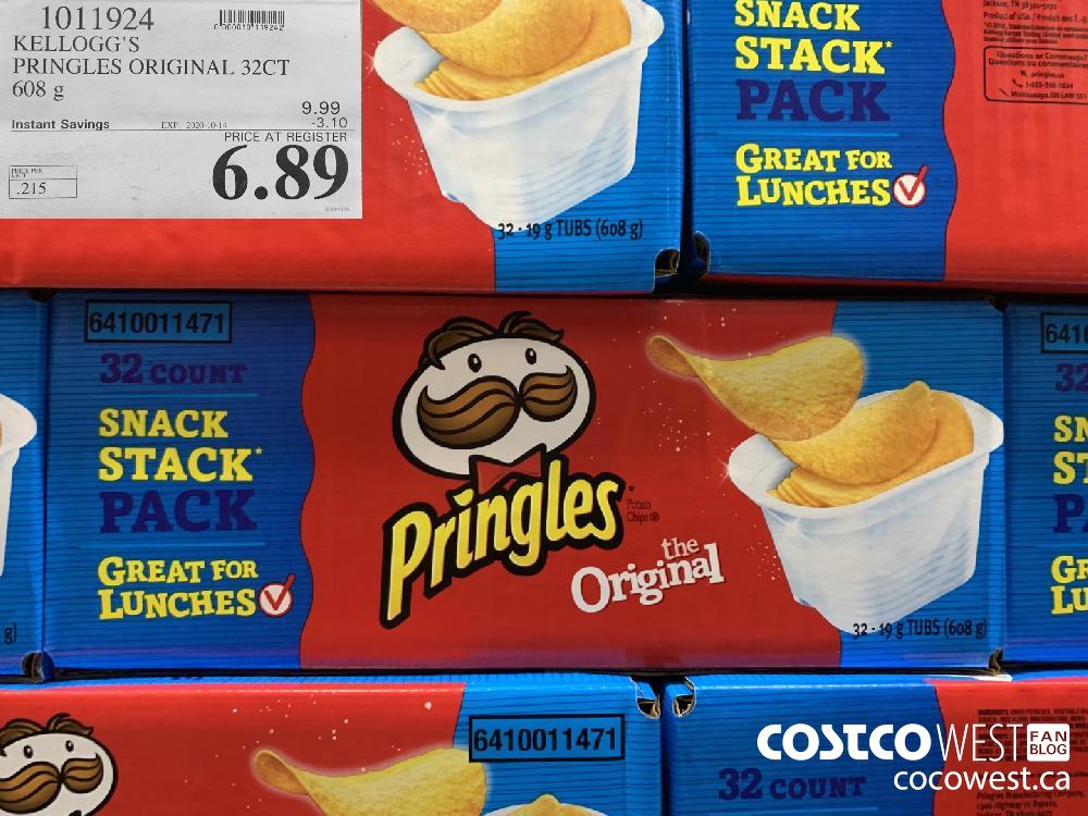 1011924 KELLOGG'S PRINGLES ORIGINAL 32CT 608 g EXP. 2020-10-14 6.89