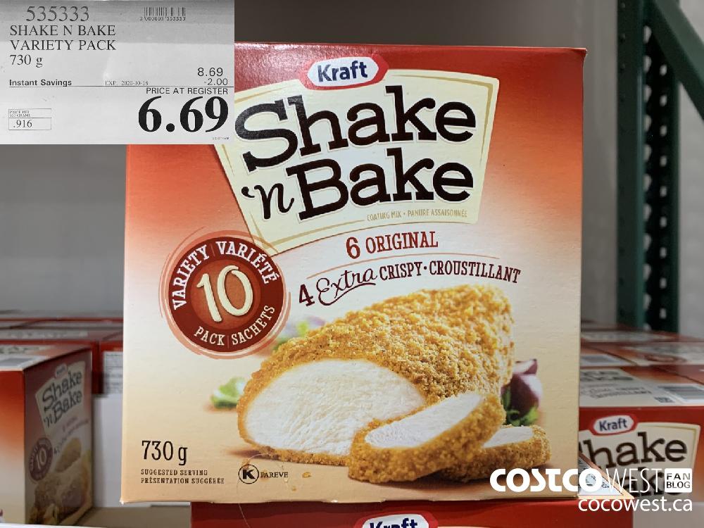 535333 SHAKE N BAKE VARIETY PACK 730 g EXP. 2020-10-18 6.69