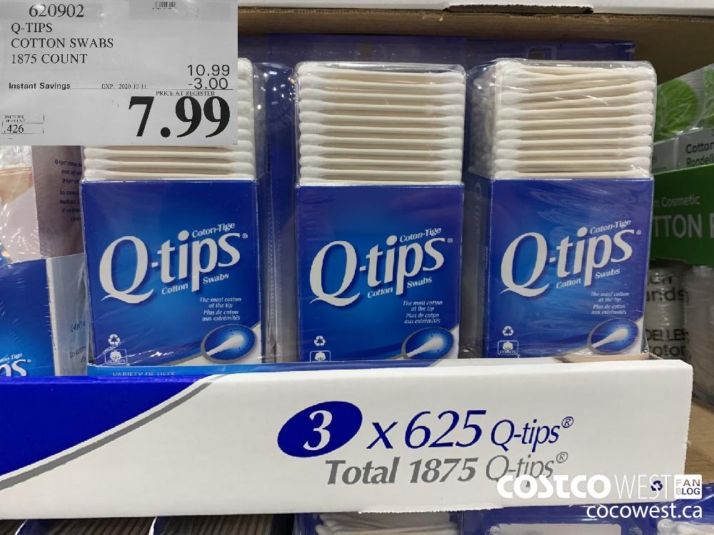 620902 Q-TIPS COTTON SWABS 1875 COUNT EXP. 2020-10-11 7.99