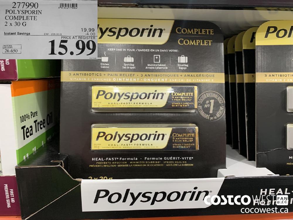 277990 POLYSPORIN COMPLETE 2 x 30g EXP. 2020-10-11 15.99