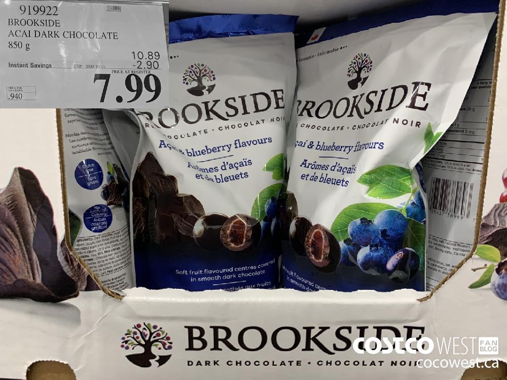 919922 BROOKSIDE ACAI DARK CHOCOLATE 850 g EXP. 2020-10-11 7.99