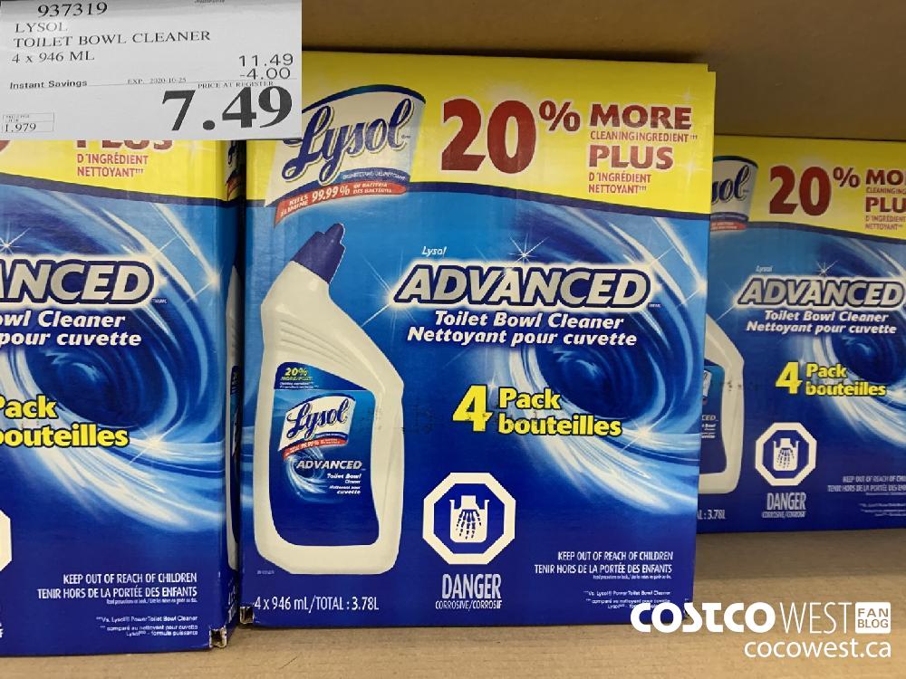 937319 LYSOI TOILET BOWL CLEANER 4 x 946 ML EXP. 2020-10-25 7.49
