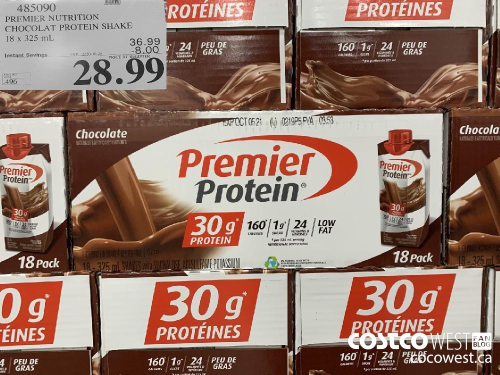 485090 PREMIER NUTRITION CHOCOLAT PROTEIN SHAKE 18 x 325 mL EXP. 2020-10-25 28.99