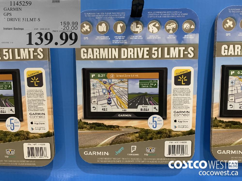 1145259 GARMIN GPS * DRIVE 51LMT-S EXP. 2020-10-18 139.99