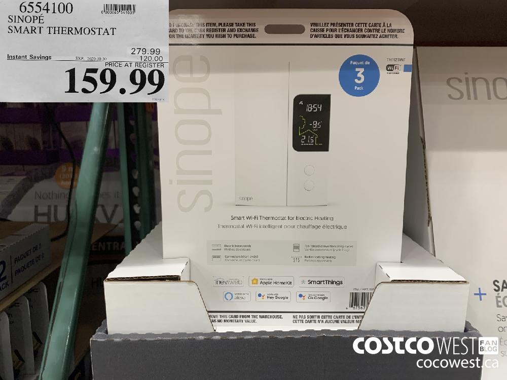 6554100 SINOPE SMART THERMOSTAT 27990 EXP. 2020-10-30 159.99