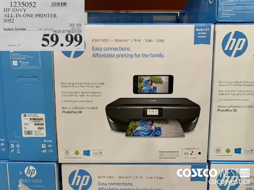 1235052 HP ENVY ALL-IN-ONE PRINTER 5052 EXP. 2020-10-29 59.99