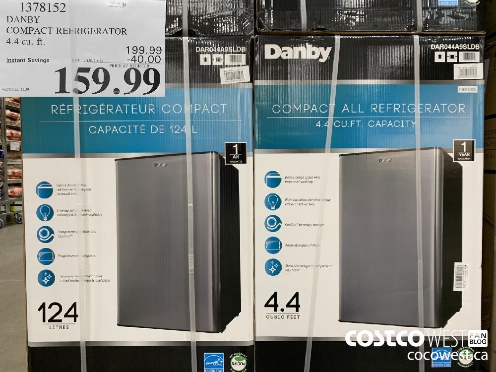 1378152 DANBY COMPACT REFRIGERATOR 4.4 cu. ft. EXP. 2020-10-18 159.99