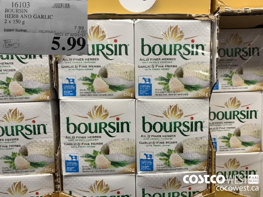 16103 BOURSIN HERB AND GARLIC 2 x 150 g EXP. 2020-10-18 5.99