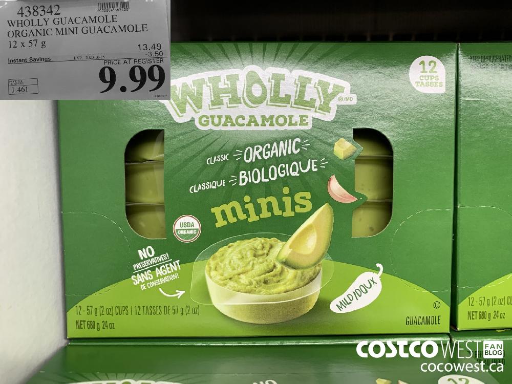 438342 WHOLLY GUACAMOLE ORGANIC MINI GUACAMOLE 12x 57g EXP. 2020-10-25 9.99