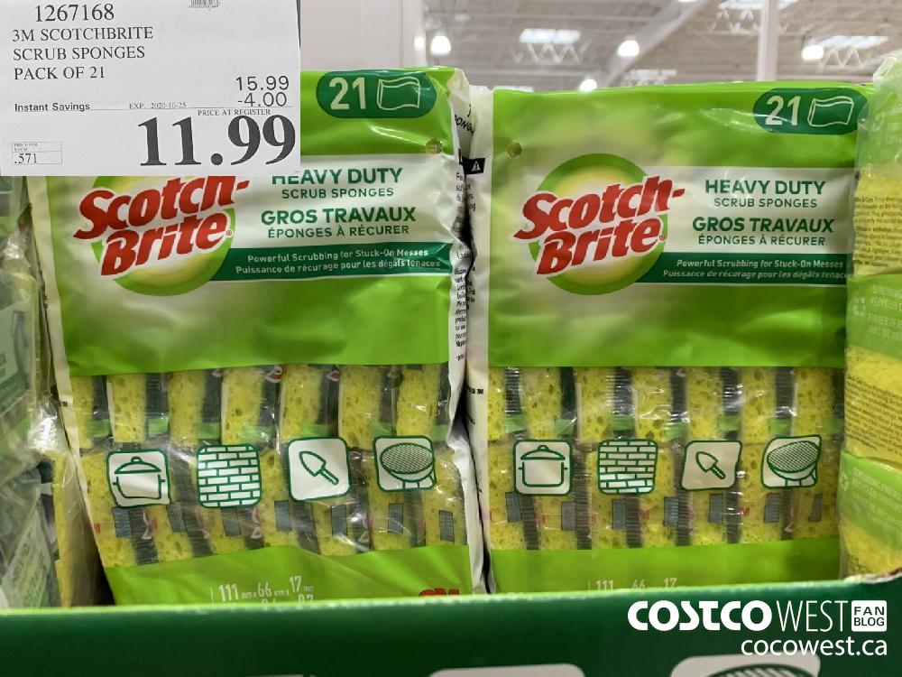 1267168 3M SCOTCHBRITE SCRUB SPONGES PACK OF 21 EXP. 2020-10-25 11.99