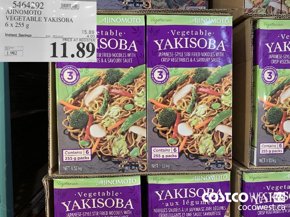 5464292 AJINOMOTO VEGETABLE YAKISOBA 6 x 255 g EXP. 2020-10-25 11.89