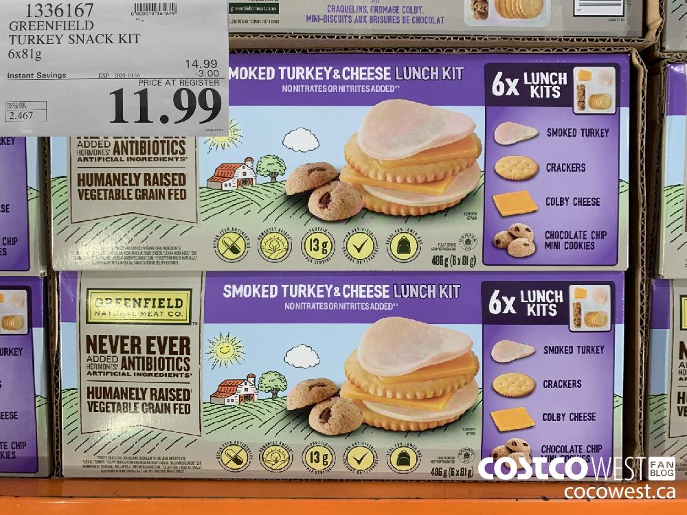 1336167 GREENFIELD TURKEY SNACK KIT 6x81g EXP. 2020-10-16 11.99