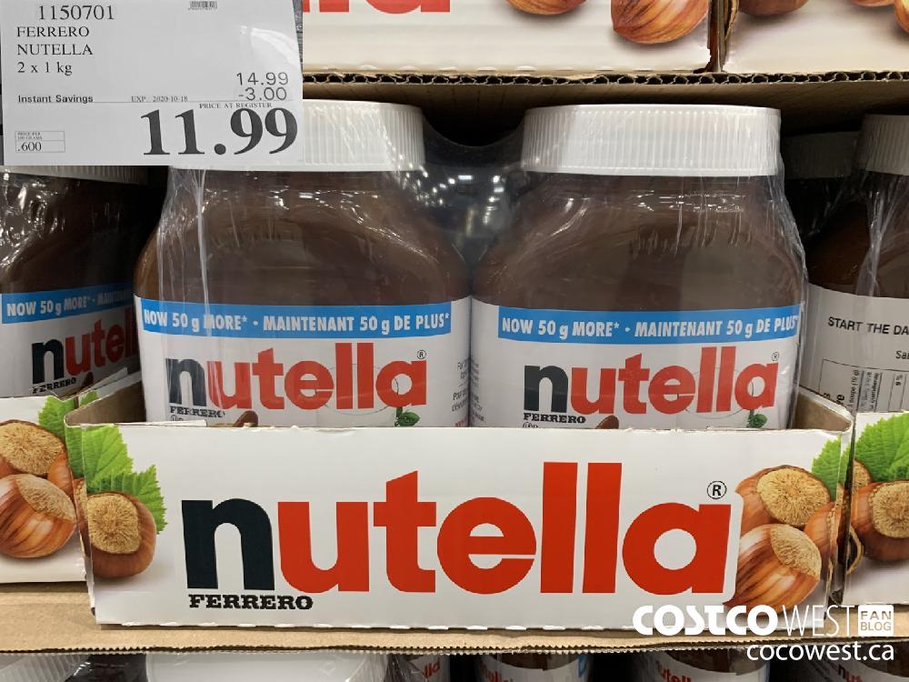 1150701 FERRERO NUTELLA 2 x 1kg EXP. 2020-10-18 11.99