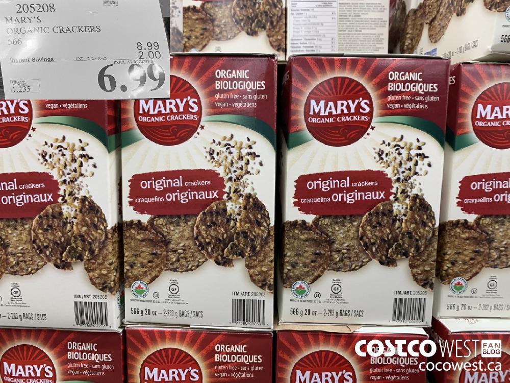 205208 MARY'S RGANIC CRACKERS EXP. 2020-10-25 6.99