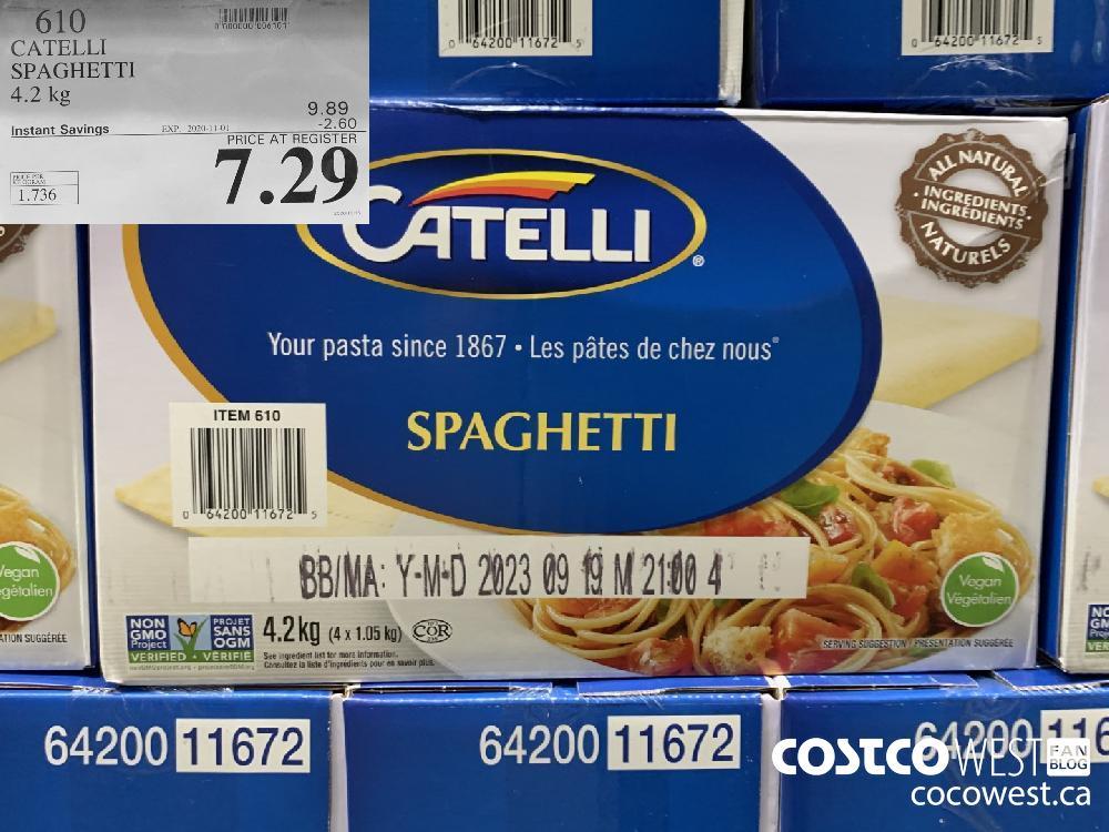 610 CATELLI SPAGHETTI 4.2 kg EXP. 2020-11-01 7.29