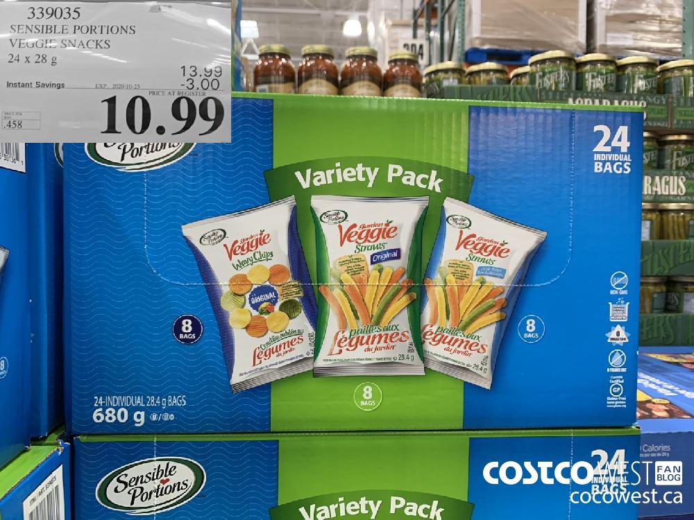 339035 SENSIBLE PORTIONS VEUGIE SNACKS 24 x 28 g EXP. 2020-10-25 10.99