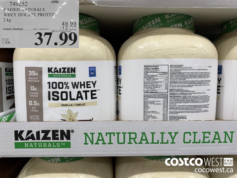 749252 KAIZEN NATURALS WHEY ISOLATE PROTEIN 2 kg EXP. 2020-10-25 37.99