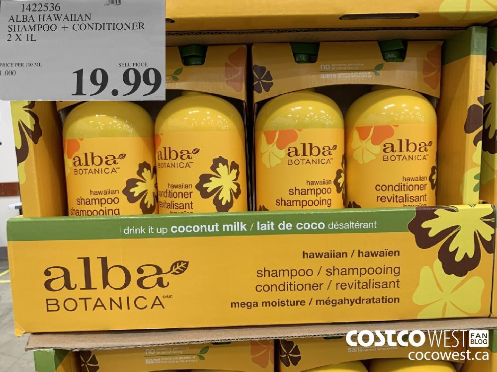 1422536 ALBA HAWAIIAN SHAMPOO CONDITIONER 2 X 1L 19.99