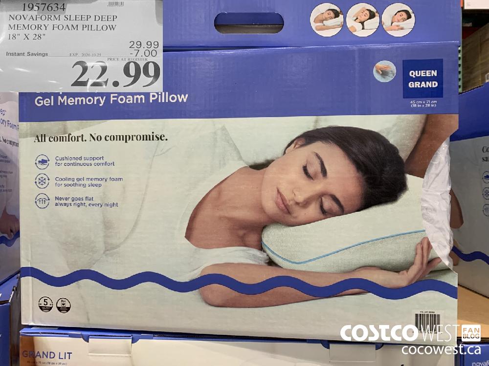 1957634 NOVAFORM SEEEP DEEP MEMORY FOAM PILLOW 18" X 28" EXP. 2020-10-25 22.99