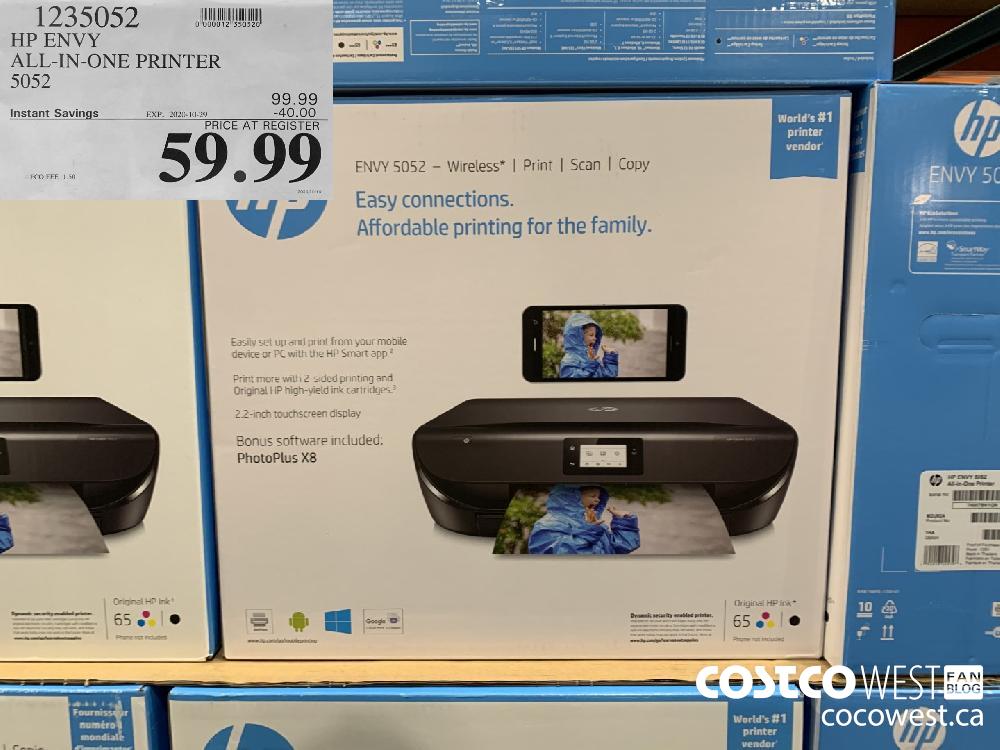 1235052 HP ENVY ALL-IN-ONE PRINTER 5052 EXP. 2020-10-29 59.99