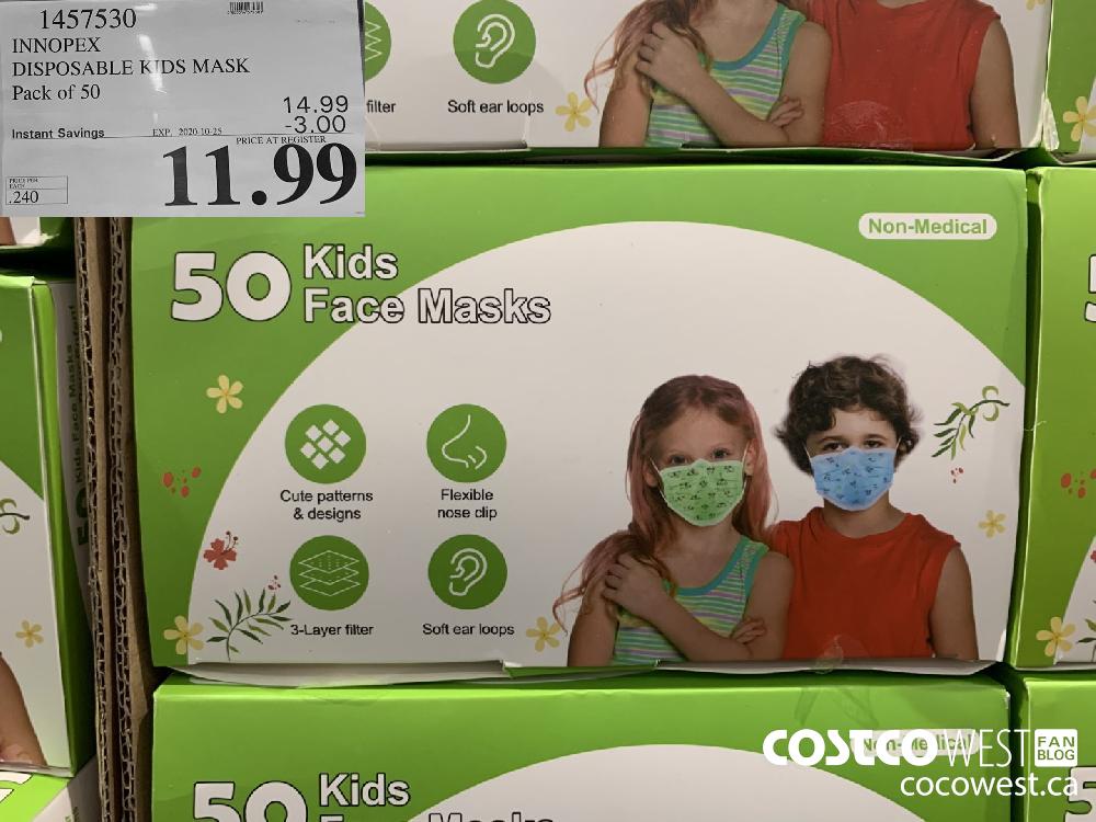 1457530 INNOPEX DISPOSABLE KIDS MASK Pack of 50 EXP. 2020-10-25 11.99